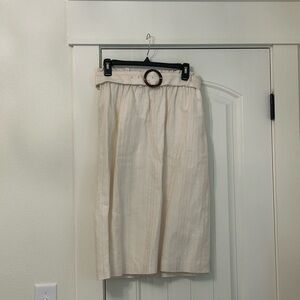 Ann Taylor Cream Pencil Skirt with Belt